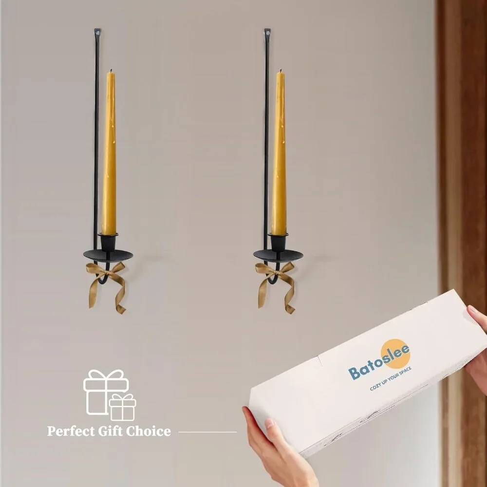 Elegant Cream Taper Candles - Set of 2